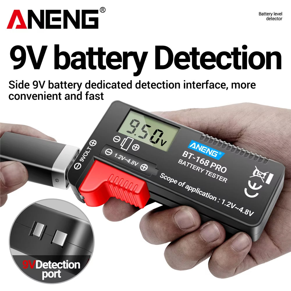 BT-168 PRO Digital Lithium Battery Capacity Tester Checkered Load Analyzer Display Check AAA AA Button Cell Universal Test